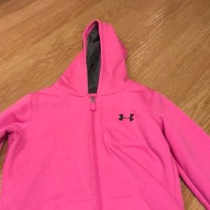 Pink under armour jacket youth medium